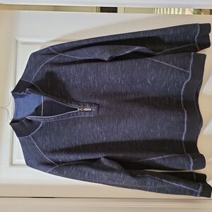 Tommy Bahama Mens 3/4 zip Navy dark blue/reg blue Reversible pullover